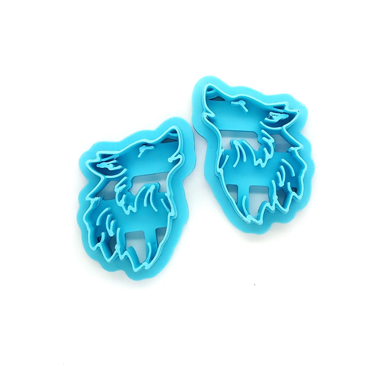 Howling Wolf Clay Cutters, Set of 2 Mirrored Images, Adorabilities